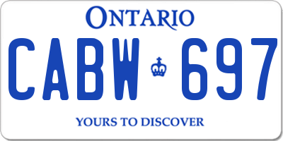 ON license plate CABW697