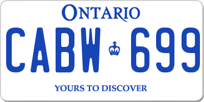 ON license plate CABW699