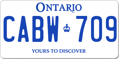 ON license plate CABW709