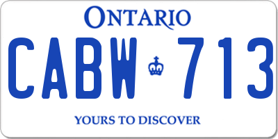 ON license plate CABW713