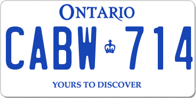 ON license plate CABW714