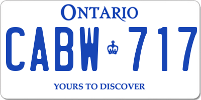 ON license plate CABW717