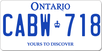 ON license plate CABW718