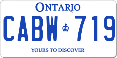 ON license plate CABW719