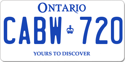 ON license plate CABW720