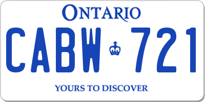 ON license plate CABW721