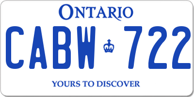 ON license plate CABW722