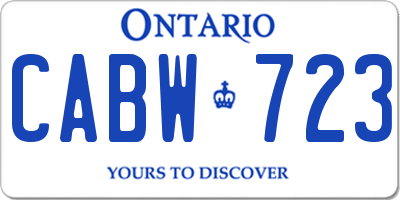 ON license plate CABW723