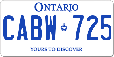 ON license plate CABW725