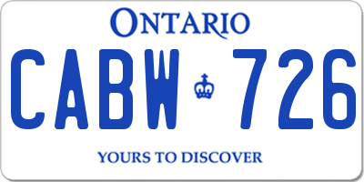 ON license plate CABW726