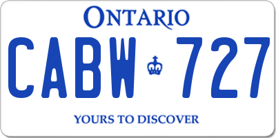 ON license plate CABW727