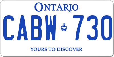 ON license plate CABW730