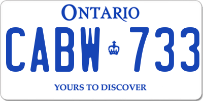 ON license plate CABW733