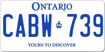 ON license plate CABW739