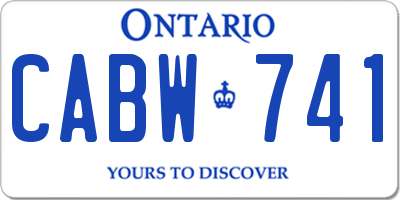 ON license plate CABW741