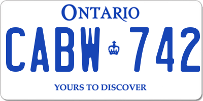 ON license plate CABW742