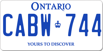 ON license plate CABW744