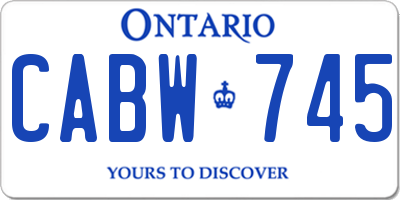 ON license plate CABW745