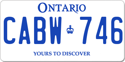 ON license plate CABW746