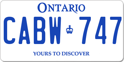 ON license plate CABW747