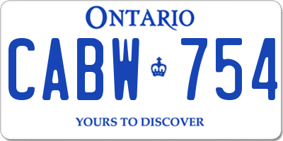 ON license plate CABW754