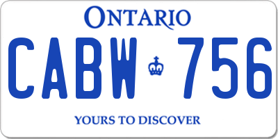 ON license plate CABW756