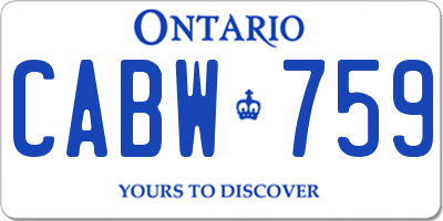 ON license plate CABW759