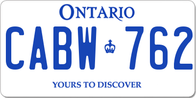 ON license plate CABW762