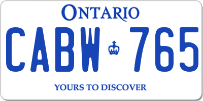 ON license plate CABW765