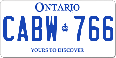 ON license plate CABW766