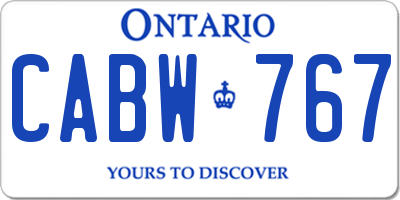 ON license plate CABW767