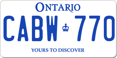 ON license plate CABW770