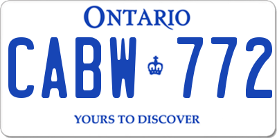 ON license plate CABW772