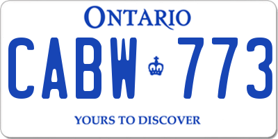 ON license plate CABW773