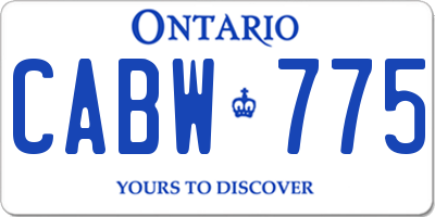 ON license plate CABW775