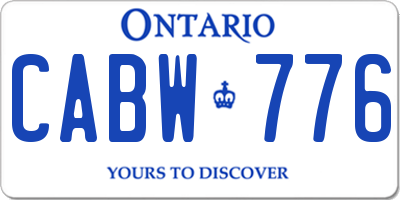 ON license plate CABW776