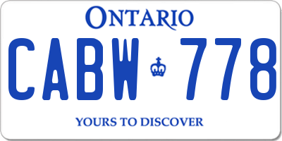 ON license plate CABW778