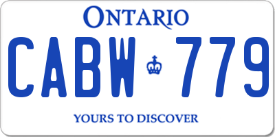 ON license plate CABW779