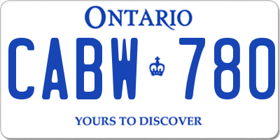 ON license plate CABW780