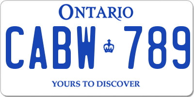 ON license plate CABW789