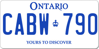 ON license plate CABW790