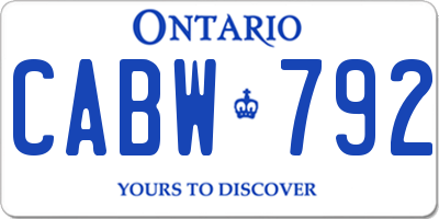 ON license plate CABW792