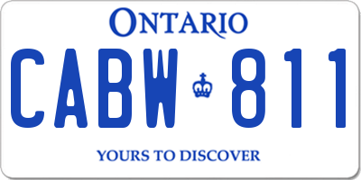 ON license plate CABW811