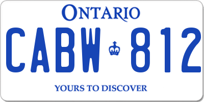 ON license plate CABW812