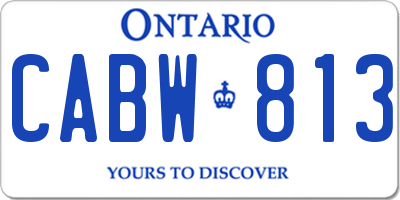 ON license plate CABW813