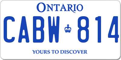 ON license plate CABW814