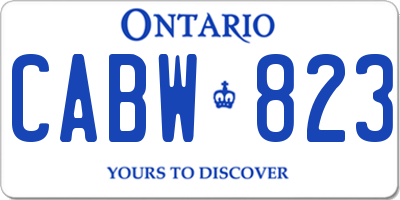 ON license plate CABW823