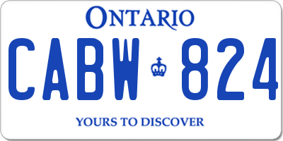 ON license plate CABW824