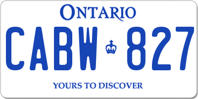 ON license plate CABW827