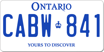 ON license plate CABW841